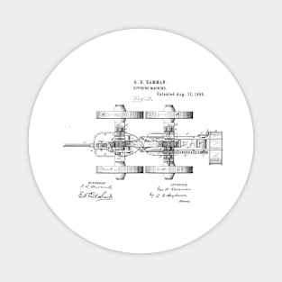 Ditching machine Trencher Vintage Patent Hand Drawing Magnet